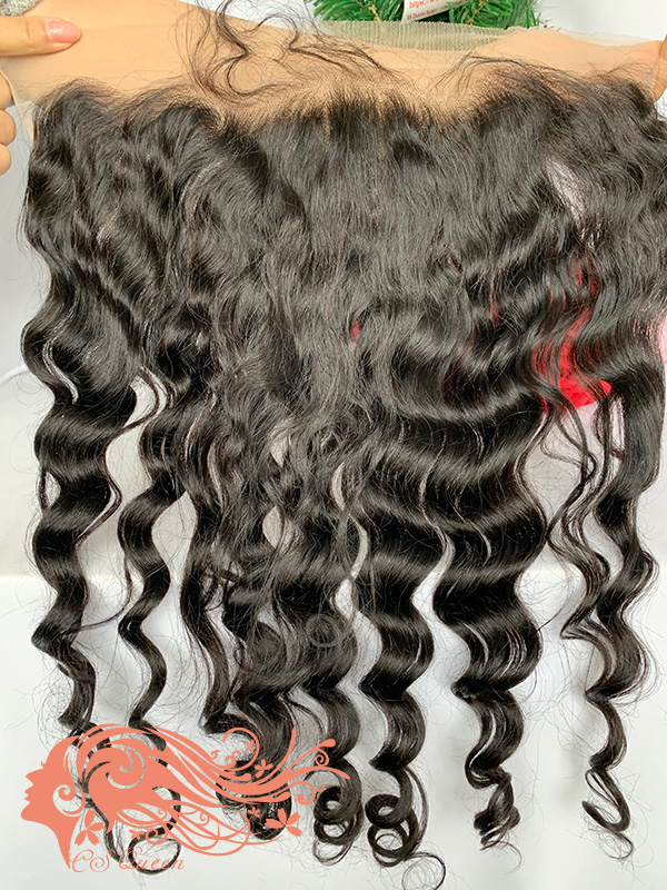 Csqueen Raw Mermaid Wave 13*4 Transparent lace frontal 100% Human Hair - Click Image to Close